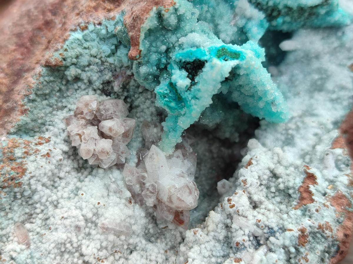 Natural Drusy Coated Chrysocolla Specimens x 2 From Lupoto Mine, Congo