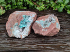 Natural Drusy Coated Chrysocolla Specimens x 2 From Lupoto Mine, Congo