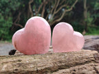 Polished Star Rose Quartz Hearts x 6 From Madagascar