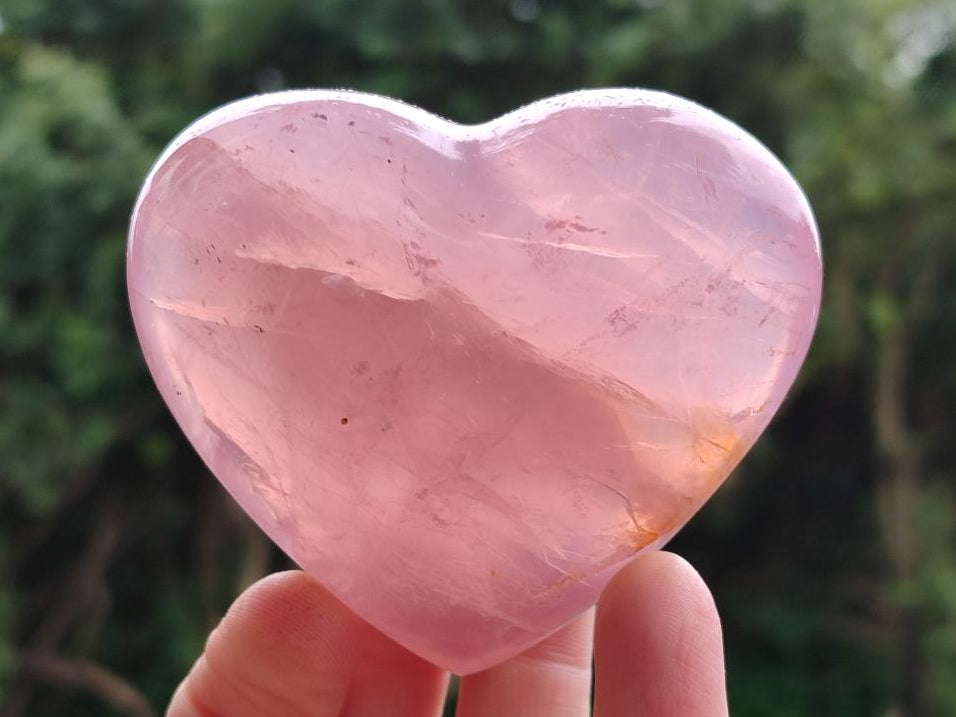 Polished Star Rose Quartz Hearts x 6 From Madagascar