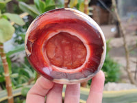 Polished Small Carnelian Agate Gemstone Bowls x 6 From Madagascar