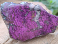Polished On One Side Metallic Purpurite Pieces x 6 From Namibia