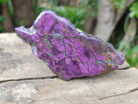 Polished On One Side Metallic Purpurite Pieces x 6 From Namibia