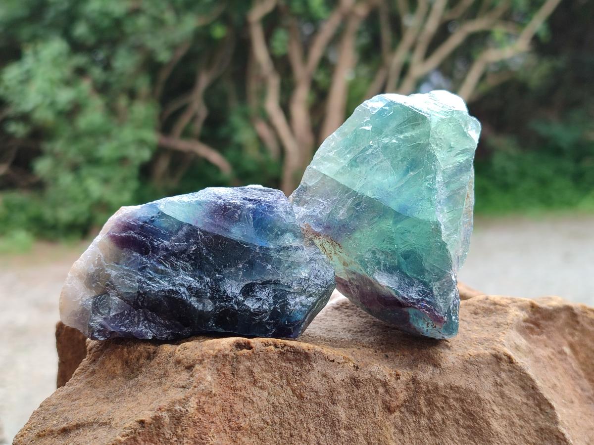 Natural Watermelon Fluorite Cobbed Specimens x 24 From Uis, Namibia