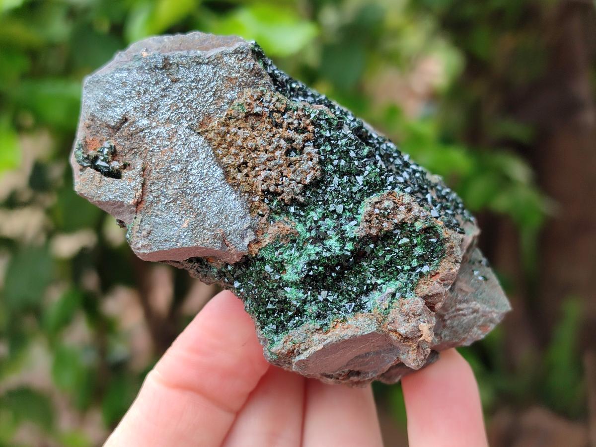 Natural Libethenite Crystals On Dolomite Matrix Specimens x 3 From Shituru, Congo