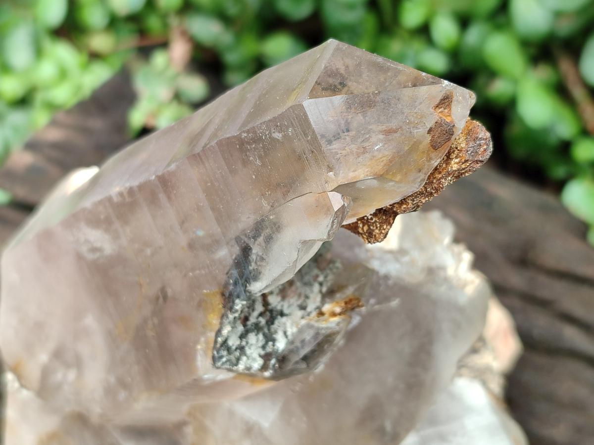 Natural Floater Smokey Quartz with Feldspar Cluster x 1 From Erongo Namibia