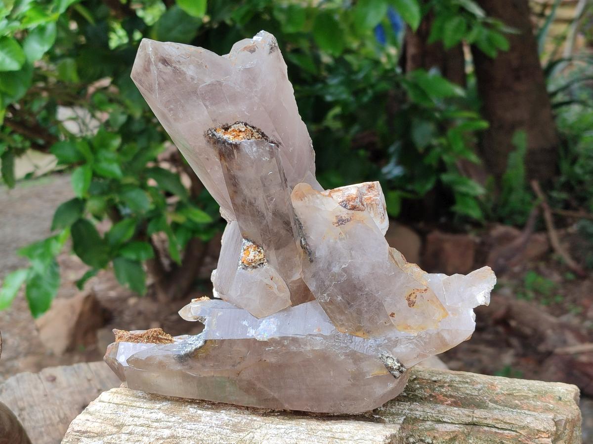 Natural Floater Smokey Quartz with Feldspar Cluster x 1 From Erongo Namibia