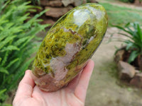 Polished Green Opal Standing Free Form x 1 From Betroka, Madagascar
