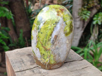 Polished Green Opal Standing Free Form x 1 From Betroka, Madagascar