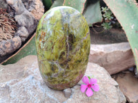 Polished Green Opal Standing Free Form x 1 From Betroka, Madagascar