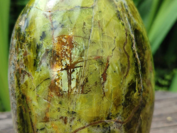 Polished Green Opal Standing Free Form x 1 From Betroka, Madagascar