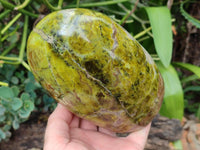 Polished Green Opal Standing Free Form x 1 From Betroka, Madagascar