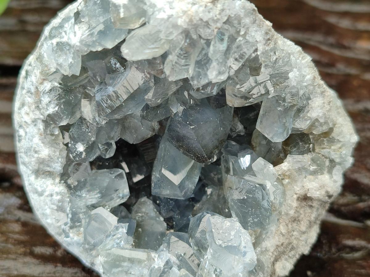 Natural Blue Celestite Geode Specimens x 4 From Sakoany, Madagascar