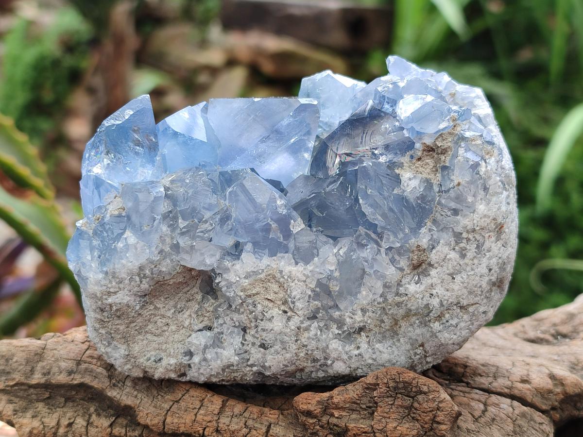 Natural Blue Celestite Geode Specimens x 4 From Sakoany, Madagascar - Toprock Gemstones and Minerals 