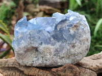 Natural Blue Celestite Geode Specimens x 4 From Sakoany, Madagascar