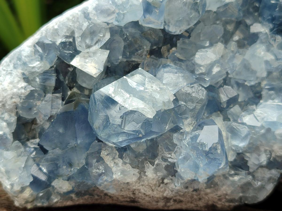 Natural Blue Celestite Geode Specimens x 4 From Sakoany, Madagascar