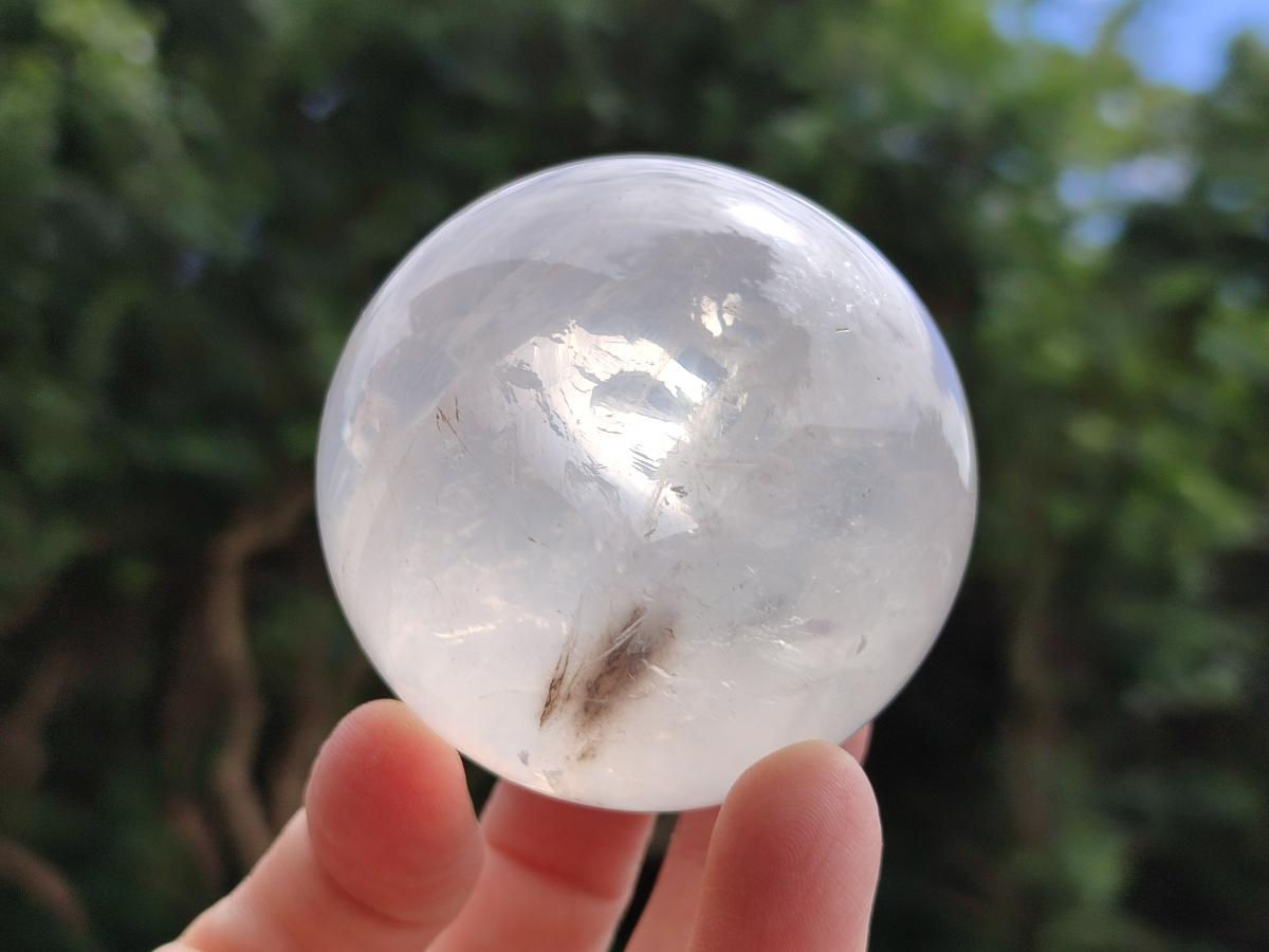 Polished Pearl Girasol Quartz Spheres x 6 From Ambatondrazaka, Madagascar