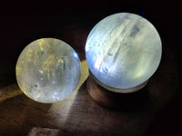Polished Pearl Girasol Quartz Spheres x 6 From Ambatondrazaka, Madagascar