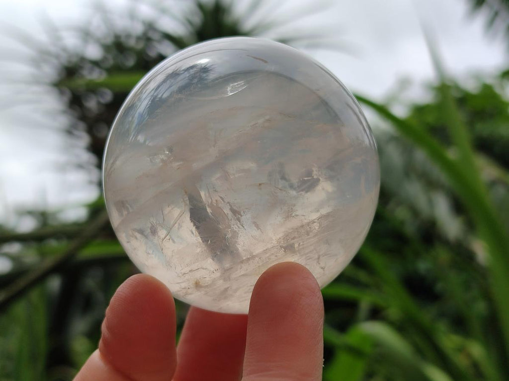 Polished Pearl Girasol Quartz Spheres x 6 From Ambatondrazaka, Madagascar