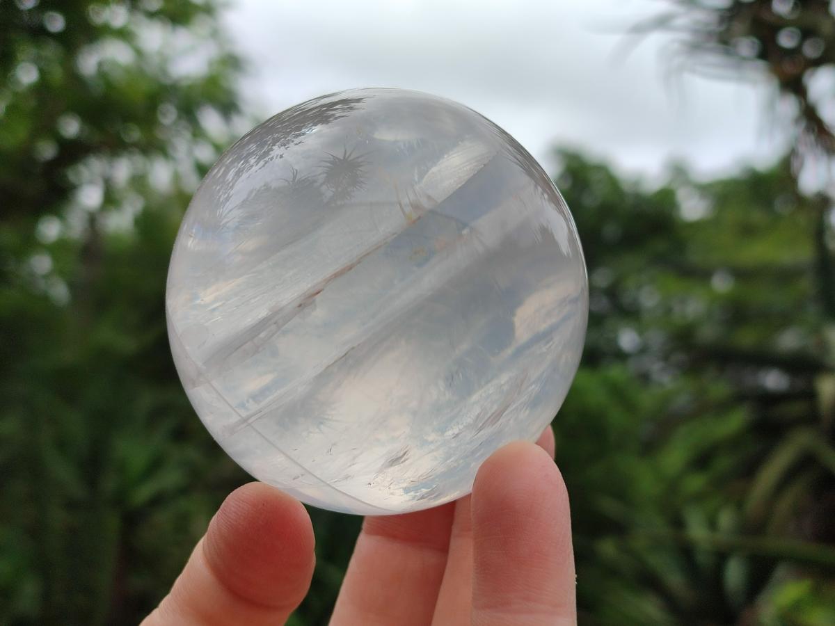 Polished Pearl Girasol Quartz Spheres x 6 From Ambatondrazaka, Madagascar