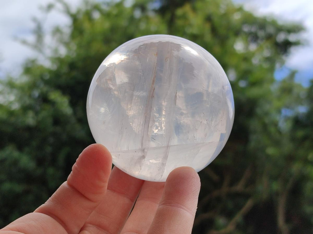 Polished Pearl Girasol Quartz Spheres x 6 From Ambatondrazaka, Madagascar