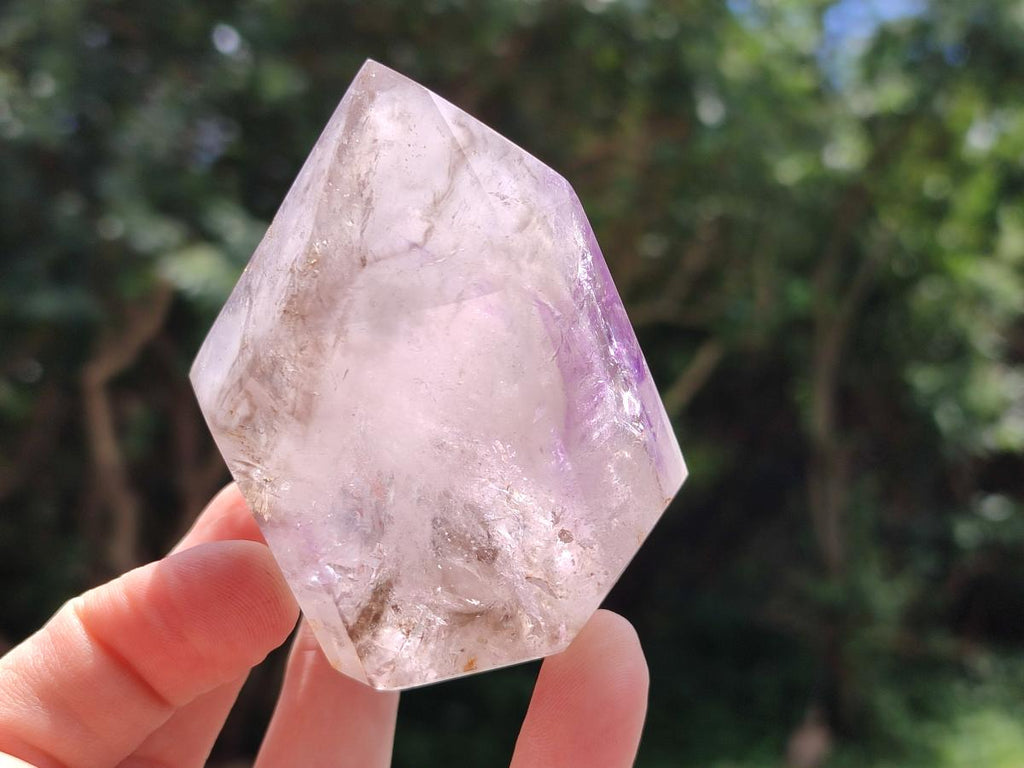 Polished Smokey Amethyst Window Crystals x 3 From Akansobe, Madagascar