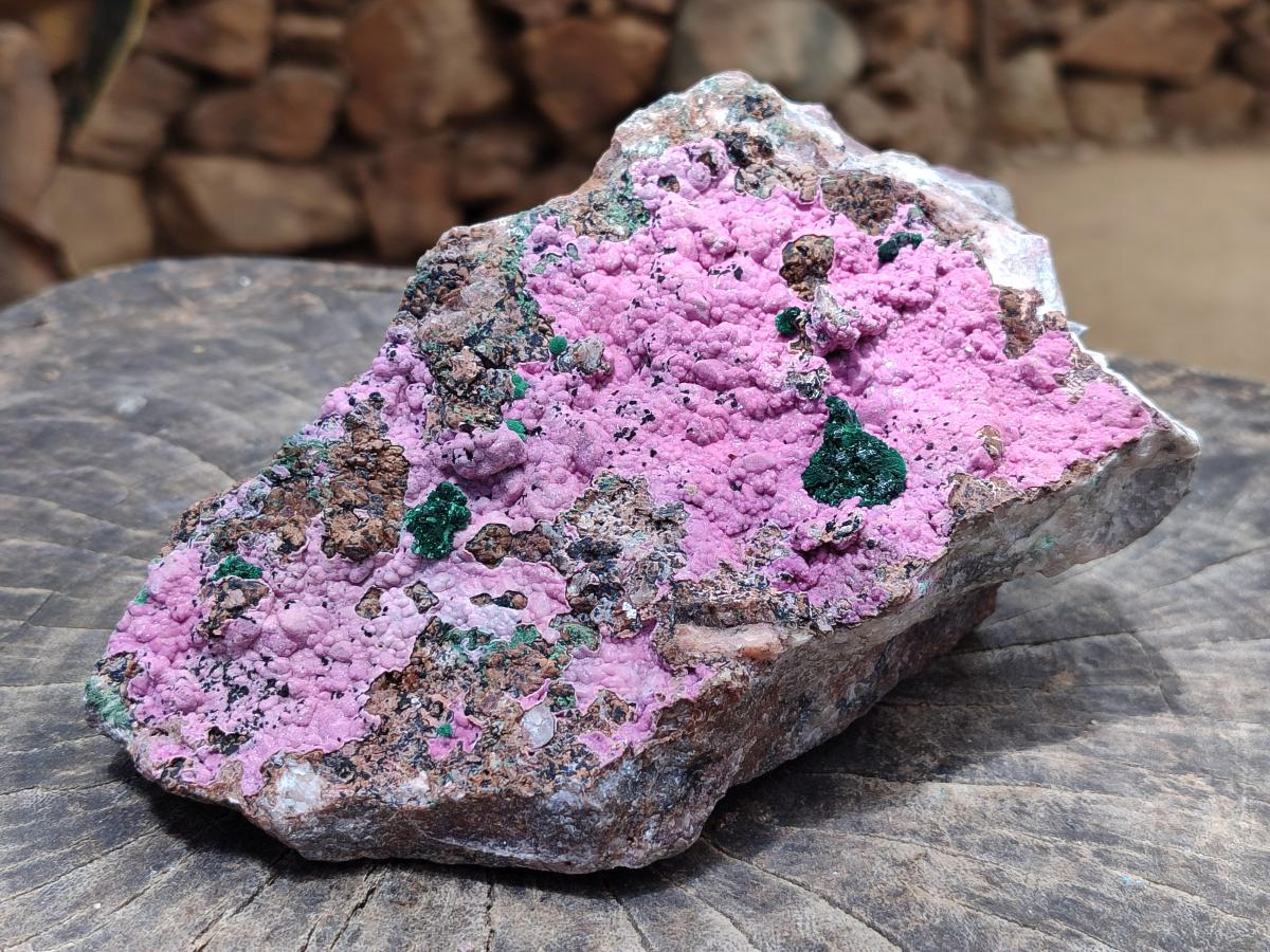 Natural XL Salrose Cobaltion Dolomite Specimens with Silky Malachite Crystals x 1 From Kakanda, Congo