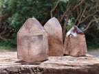 Polished Wispy Smokey Phantom Quartz Crystals x 4 From Madagascar