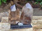 Polished Wispy Smokey Phantom Quartz Crystals x 4 From Madagascar