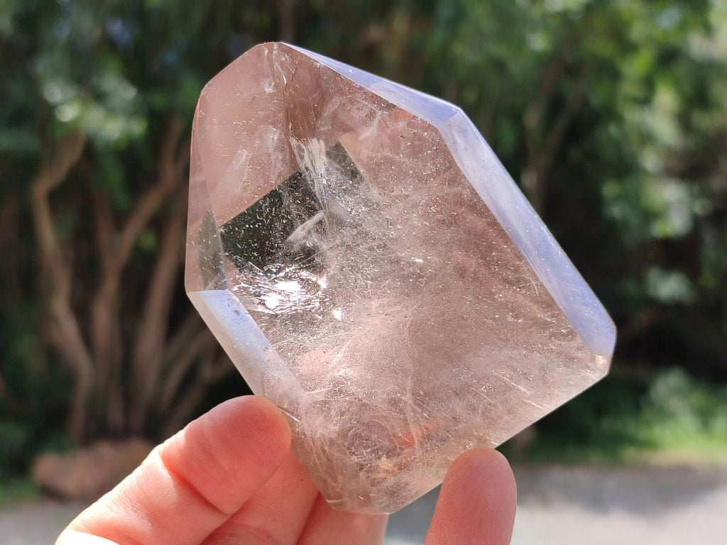Polished Wispy Smokey Phantom Quartz Crystals x 4 From Madagascar