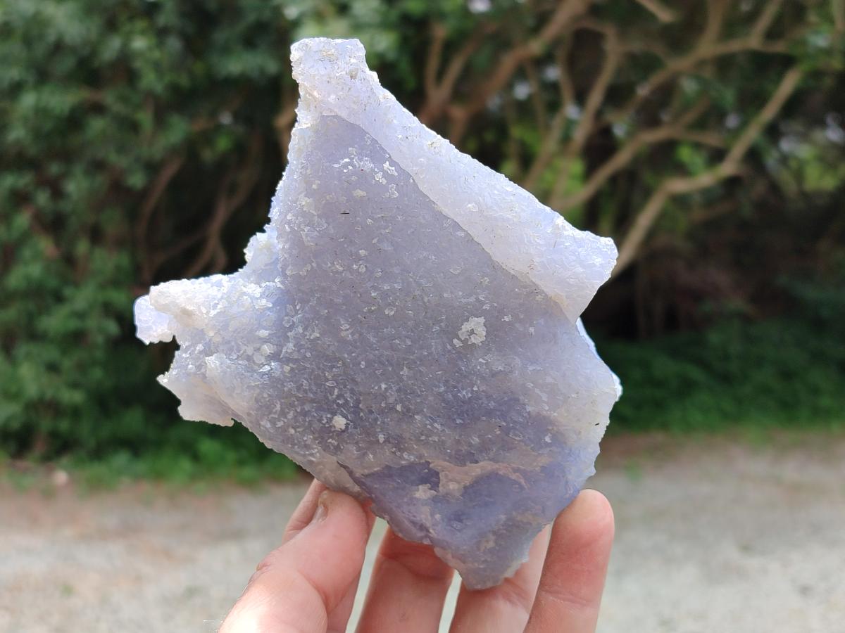 Natural Etched Blue Chalcedony Specimens x 3 From Nsanje, Malawi