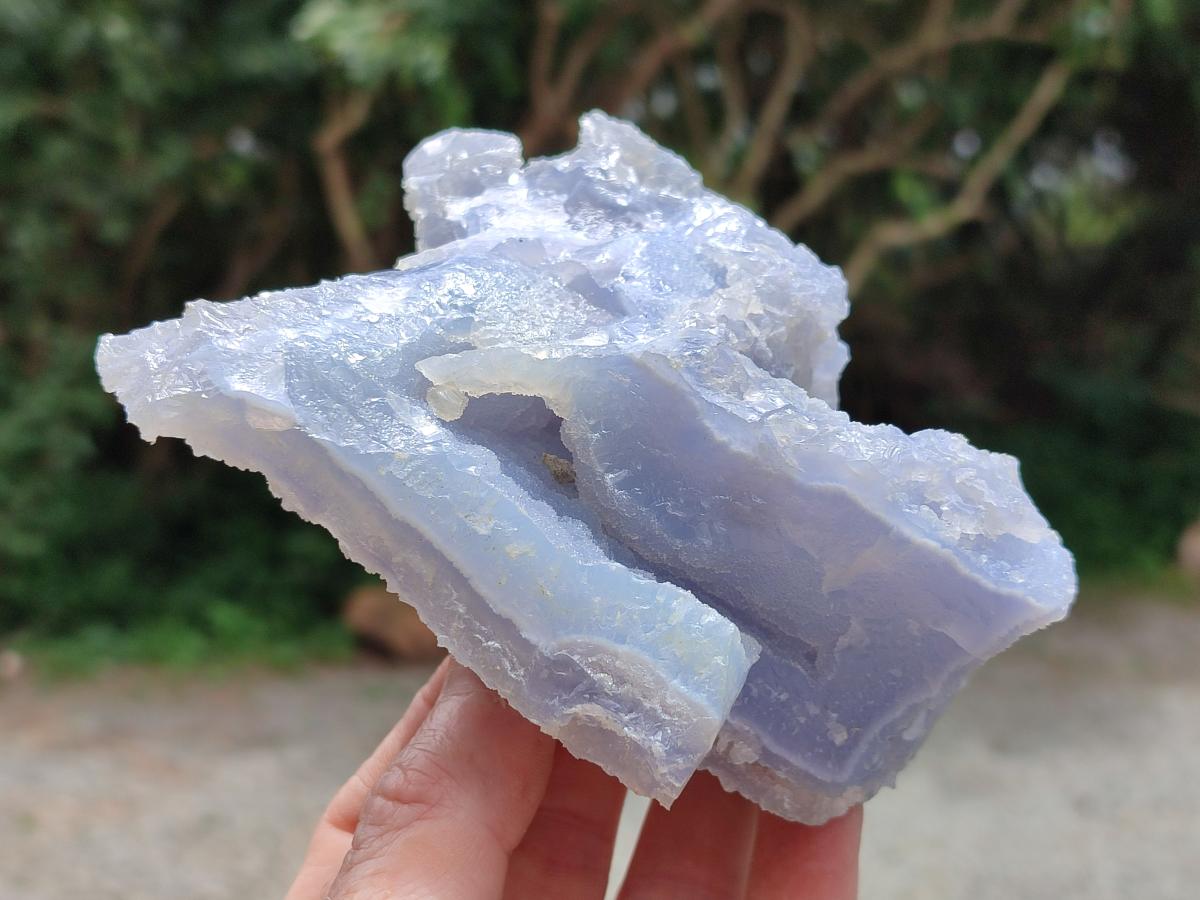 Natural Etched Blue Chalcedony Specimens x 3 From Nsanje, Malawi