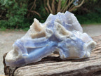 Natural Etched Blue Chalcedony Specimens x 3 From Nsanje, Malawi