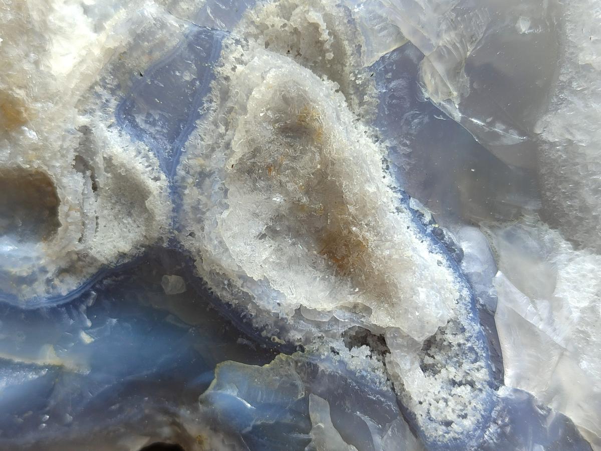 Natural Etched Blue Chalcedony Specimens x 3 From Nsanje, Malawi