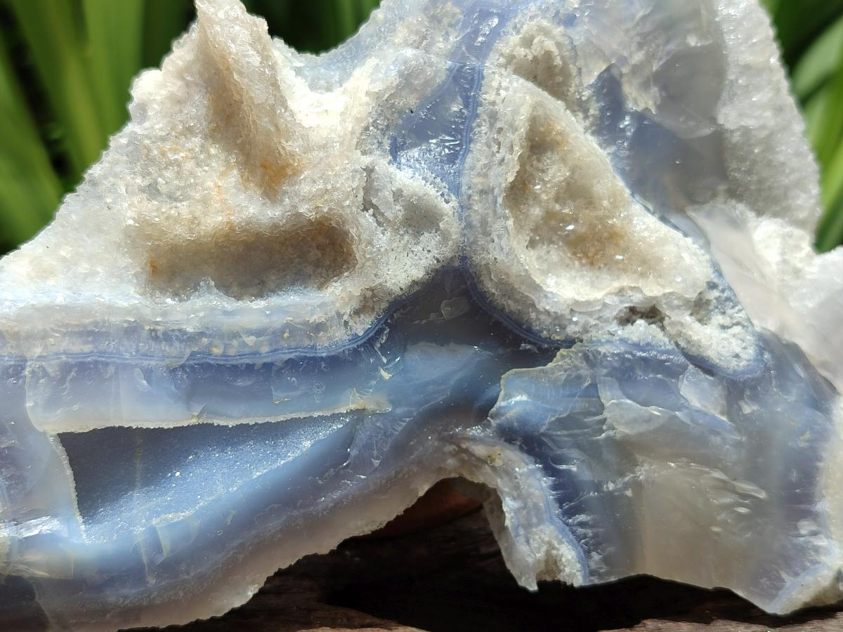 Natural Etched Blue Chalcedony Specimens x 3 From Nsanje, Malawi