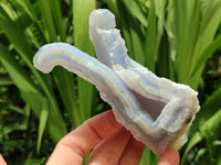 Natural Etched Blue Chalcedony Specimens x 3 From Nsanje, Malawi