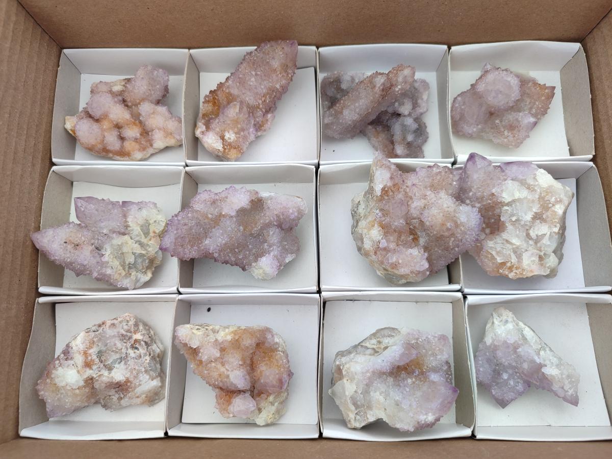 Natural Lilac Amethyst Spirit Clusters x 12 From Boekenhouthoek, South Africa