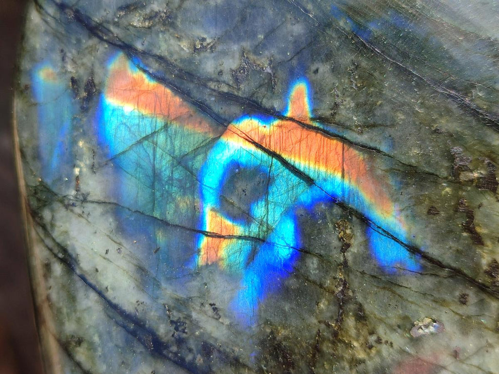 Polished Labradorite Standing Free Form x 1 From Tulear, Madagascar