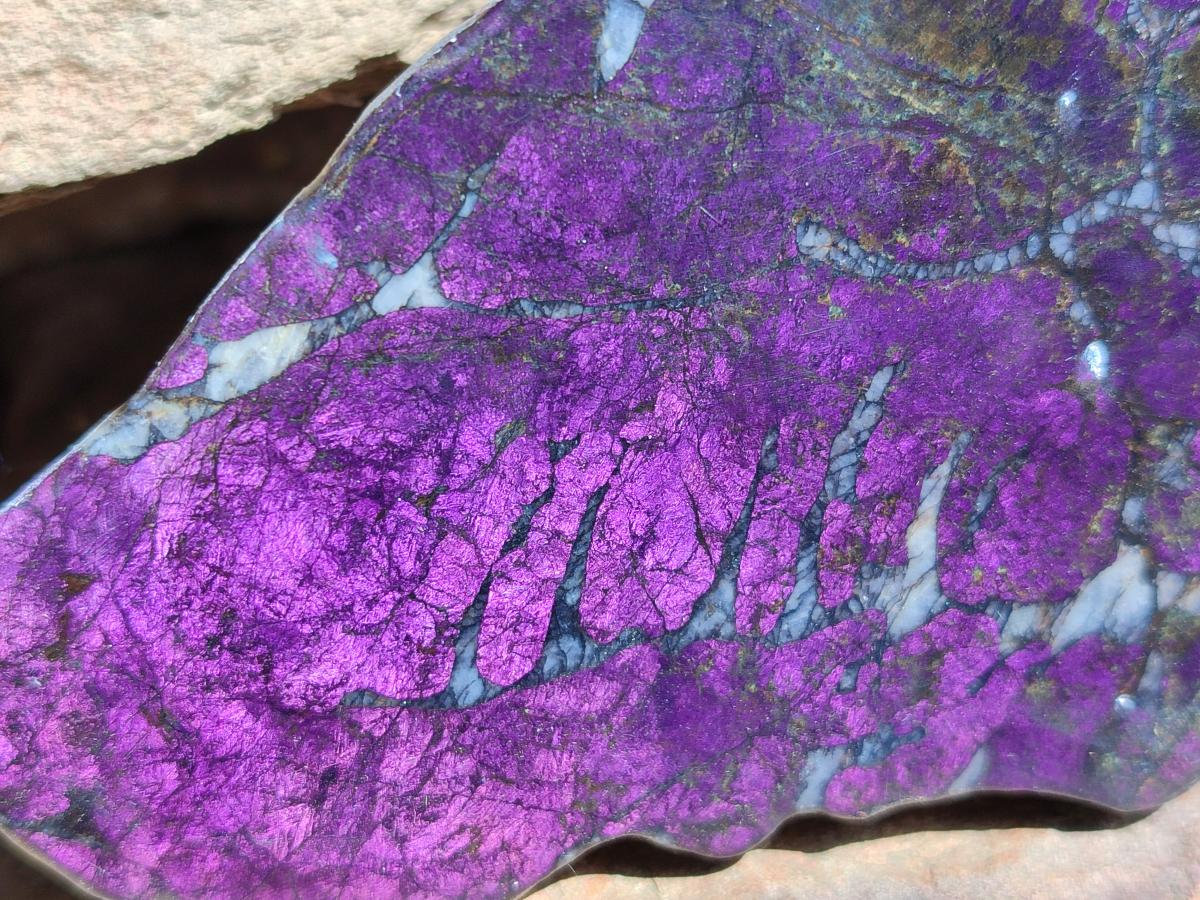 Polished Metallic Purpurite Specimens x 4 From Erongo, Namibia