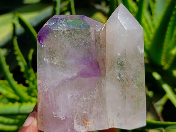 Polished Window Amethyst Crystals x 2 From Akansobe, Madagascar