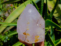 Polished Window Amethyst Crystals x 2 From Akansobe, Madagascar