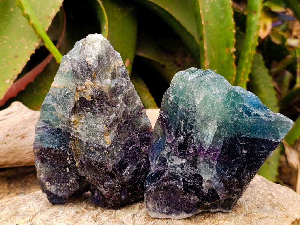 Natural Watermelon Fluorite Cobbed Specimens x 6 From Uis, Namibia