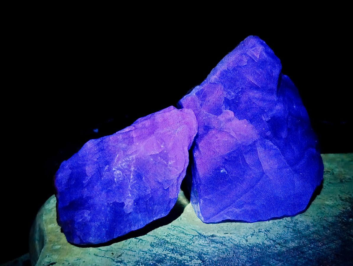 Natural Watermelon Fluorite Cobbed Specimens x 6 From Uis, Namibia