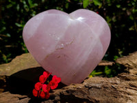 Polished Large Gemmy Rose Quartz Hearts x 2 From Madagascar