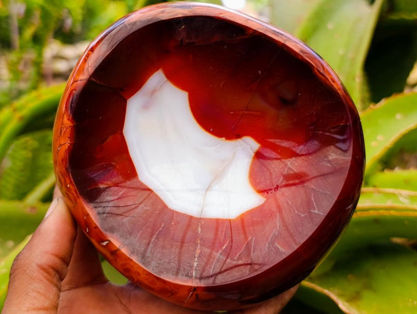 Polished Carnelian Agate Gemstone Bowls x 2 From Madagascar