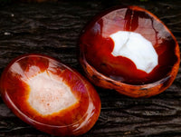 Polished Carnelian Agate Gemstone Bowls x 2 From Madagascar