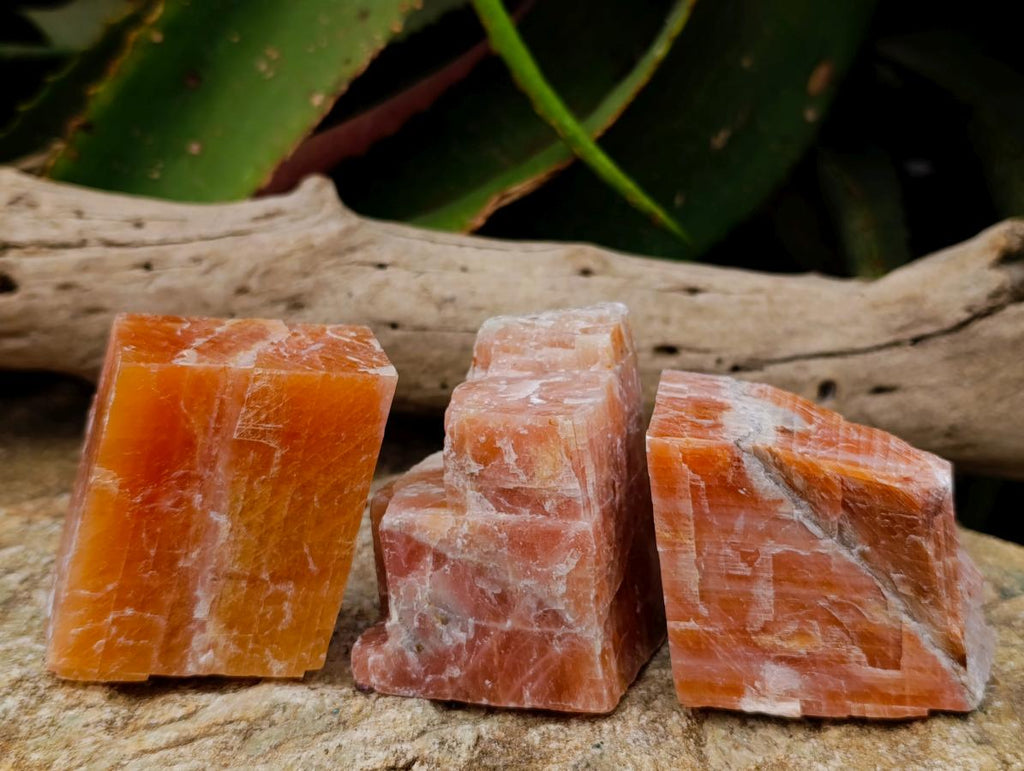 Natural Sunset Orange Calcite Specimens x 12 From Spitzkop, Namibia