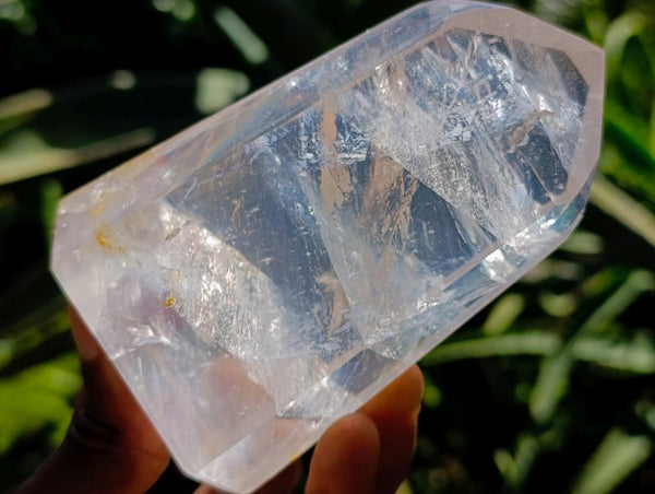 Polished Pearl Girasol Quartz Crystals x 4 From Ambatondrazaka, Madagascar