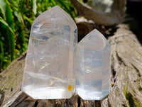 Polished Pearl Girasol Quartz Crystals x 4 From Ambatondrazaka, Madagascar