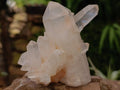 Natural Clear Cascading Quartz Crystal Clusters x 3 From Madagascar